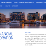 A screenshot of the ISC Financial website, published to: 
